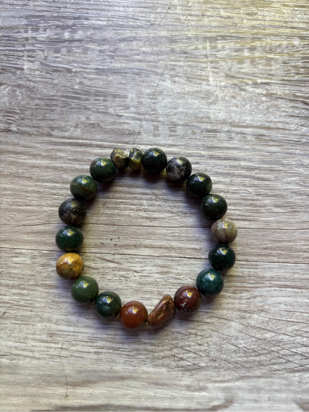 Handmade by me Multicolor Natural Stone Bead Stretch Bracelet